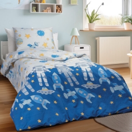 Beauty Home Σετ σεντόνια μονά με λάστιχο Luke Art 6235 105x200+30 Μπλε