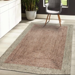 Πατάκι Jute Art 9131 65x150 Μπεζ,Ροζ   Beauty Home