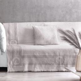 Makis Tselios Home Καλοκαιρινό Μονοθέσιο Ριχτάρι Maiandros 180x180cm Silver