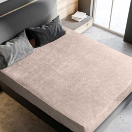 Σεντόνι Flannel GELID BEIGE flannel-υπέρδιπλο-με-λάστιχο-160-x-200-30-εκ