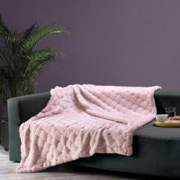 Makis Tselios Home Σετ Τριθέσιο Ριχτάρι 180x300cm &amp; 1 Μαξ/κη 50x50cm Pavia 2 Pink