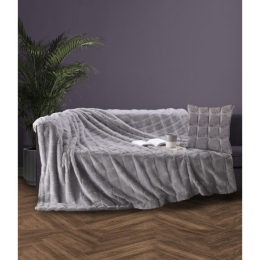 Makis Tselios Home Σετ Τριθέσιο Ριχτάρι 180x300cm &amp; 1 Μαξ/κη 50x50cm Nola 2 Light Grey