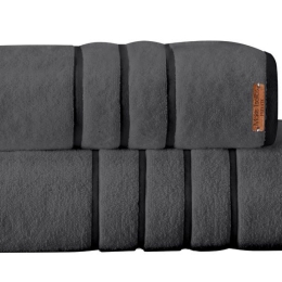 Makis Tselios Home Σετ Πετσέτες Μπάνιου 2τμχ Private Steel Gray Βάρους 600gr/m²