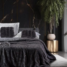 Makis Tselios Home Κουβερτοπάπλωμα Υπέρδιπλο 220×240 Fur 1 Dark Grey