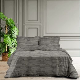 Makis Tselios Home Σετ Σεντόνια King Size με Λάστιχο 180x200+40 Lines 4 Grey