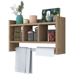 Ραφιέρα τοίχου Jala pakoworld sonoma-ασημί 63.5x15x35εκ