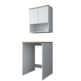 Σετ μπάνιου Penn pakoworld λευκό-καρυδί 65x60x91.8εκ.