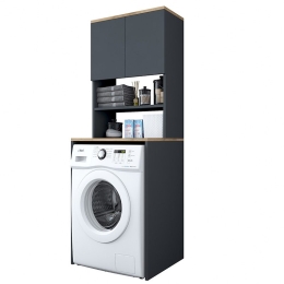 Έπιπλο πλυντηρίου Rasmus pakoworld ανθρακί-φυσικό 65x60x183.6εκ.