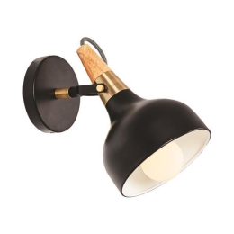 ΑΠΛΙΚΑ ΤΟΙΧΟΥ EUROLAMP 145-22301 "ROTA" E27 ΞΥΛΟ/ ΜΑΥΡΟ