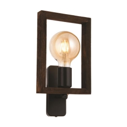 ΑΠΛΙΚΑ ΤΟΙΧΟΥ EUROLAMP 145-23804 OREON Ε27 ΞΥΛΟ/ ΜΕΤΑΛΛΟ