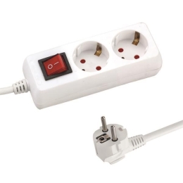 ΠOΛYΠPIZO 2 ΘΕΣΕΩΝ ΜΕ KAΛΩΔIO ΚΑΙ ΔΙΑΚΟΠΤΗ 3X1,5mm 1,5m ΜΕ ΠΑΙΔΙΚΗ ΠΡΟΣΤΑΣΙΑ - EUROLAMP