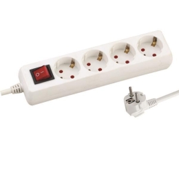 ΠOΛYΠPIZO 4 ΘΕΣΕΩΝ ΜΕ KAΛΩΔIO ΚΑΙ ΔΙΑΚΟΠΤΗ 3X1,5mm 3m ΜΕ ΠΑΙΔΙΚΗ ΠΡΟΣΤΑΣΙΑ - EUROLAMP