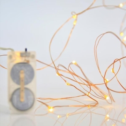 ΣΕΙΡΑ 12 MINI LED ΜΠΑΤΑΡΙΑΣ ΠΡΟΕΚΤΑΣΗ ΠΑΡΟΧΗΣ 10CM ΜΠΡΟΝΖΕ ΧΑΛΚΟΣ DAYLIGHT LED IP20 600-11241| MAGIC CHRISTMAS