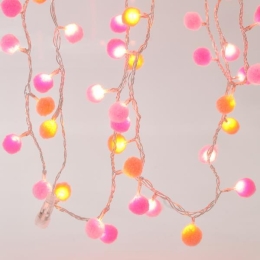 ΣΕΙΡΑ 100 LED 3MM ΘΕΡΜΑ ΜΕ ΛΕΥΚΕΣ ΚΑΙ ΡΟΖ ΥΦΑΣΜΑΤΙΝΕΣ ΜΠΑΛΕΣ IP44-600-11289 | MAGIC CHRISTMAS