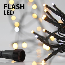 ΣΕΙΡΑ 100 LED 3MM ΕΠΕΚΤ ΩΣ 3 LED 9ΛΕΥΚΑ FLASH LED ANA10CM ΙΡ44 600-11345 | MAGIC CHRISTMAS
