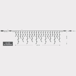 ΒΡΟΧΗ 144 LED 3MM 300x60cm  ΔΙΑΦΑΝΟ ΚΑΛΩΔΙΟ ΘΕΡΜΟ ΛΕΥΚΟ LED ΙΡ44  600-11356 | MAGIC CHRISTMAS