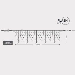 ΒΡΟΧΗ 144 LED 3MM 36V ΕΠΕΚΤ ΩΣ 3 ΜΕΤΑΣΧΗΜ/ΣΤΗ ΔΙΑΦ ΚΑΛΩΔΙΟ ΘΕΡΜΟ ΛΕΥΚΟ LED 24 ΛΕΥΚΑ FLASH LED - 600-11364 | MAGIC CHRISTMAS