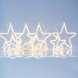 ΚΟΥΡΤΙΝΑ 47 MINI LED ΜΕ 4 ΜΕΓΑΛΑ ΚΑΙ 3 ΜΙΚΡΑ NEON ΑΣΤΕΡΙΑ ΘΕΡΜΑ ΛEΥΚΑ IP44 | MAGIC CHRISTMAS