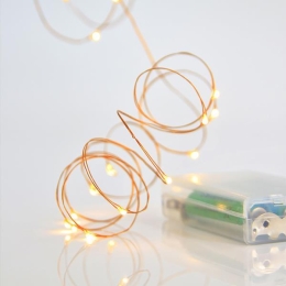 ΣΕΙΡΑ 20 MINI LED ΜΠΑΤΑΡΙΑΣ ΠΡΟΕΚΤΑΣΗ ΠΑΡΟΧΗΣ 10CM ΜΠΡΟΝΖΕ ΧΑΛΚΟΣ DAYLIGHT LED IP20 600-11713 | MAGIC CHRISTMAS