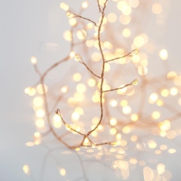 CLUSTER 300 MINI LED ΜΕ ΜΕΤΑΣΧΗΜΑΤΙΣΤΗ ΜΠΡΟΝΖΕ ΧΑΛΚΟΣ DAYLIGHT LED ΙΡ44 | MAGIC CHRISTMAS