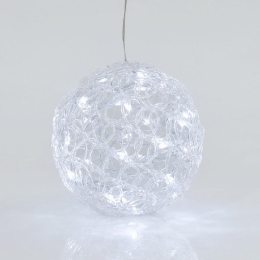 ΑΚΡΥΛΙΚΗ ΜΠΑΛΑ 30 ΨΥΧΡΑ LED 20cm  IP44 600-40087 | MAGIC CHRISTMAS