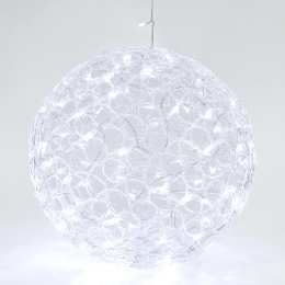 ΑΚΡΥΛΙΚΗ ΜΠΑΛΑ 100 ΛΕΥΚΑ LED 40cm IP44 600-40089 | MAGIC CHRISTMAS