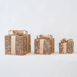 ΦΩΤΙΖΟΜΕΝΑ ΔΩΡΑ ΣΑΜΠΑΝΙ 15-20-25cm 600-45621 | MAGIC CHRISTMAS