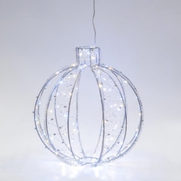 ΑΣΗΜΙ ΜΕΤΑΛΛΙΚΗ ΜΠΑΛΑ 30 ΘΕΡΜΑ ΚΑΙ 30 ΨΥΧΡΑ LED 30x32cm IP44 600-45721 | MAGIC CHRISTMAS
