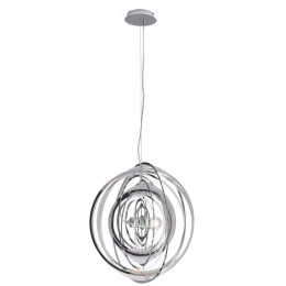 Φωτιστικό Οροφής Club I-CLUB-S50 CR 1xE27 Φ50cm 120cm Chrome Luce Ambiente Design Μέταλλο