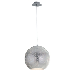 Φωτιστικό Οροφής Vanity I-VANITY/S30 SIL 1xE27 Φ30cm 120cm Silver Luce Ambiente Design Γυαλί