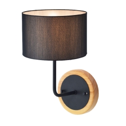 Φωτιστικό Τοίχου Textile & Crystal OD6508WBK Black Μέταλλο,Ύφασμα