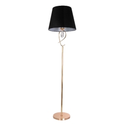 Φωτιστικό Δαπέδου Textile & Crystal TNK81490CG1F Black Μέταλλο,Ύφασμα