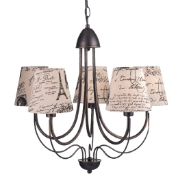 Φωτιστικό Οροφής Textile & Crystal DL11815PB Brown-Beige Μέταλλο,Ύφασμα