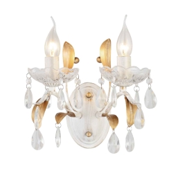 Φωτιστικό Τοίχου Elegant DL9342WWG White Κρύσταλλο,Μέταλλο