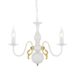 Φωτιστικό Οροφής Elegant DLA12003P White-Gold Κρύσταλλο,Μέταλλο