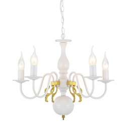 Φωτιστικό Οροφής Elegant DLA12005P White-Gold Κρύσταλλο,Μέταλλο
