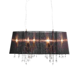 Φωτιστικό Οροφής Textile 2P800BK Black Κρύσταλλο,Μέταλλο