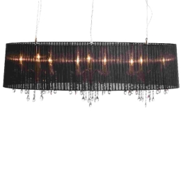 Φωτιστικό Οροφής Textile 3P1200BK Black Κρύσταλλο,Μέταλλο