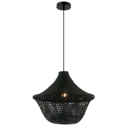 Φωτιστικό Οροφής Μονόφωτο 20153 1xE27 Max 35W Rattan Black Rattan