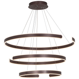 Φωτιστικό Οροφής Κύκλοι 2015 Led 3000K 120W Φ60+80+100cm Brushed Coffee Αλουμίνιο, Πλαστικό