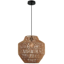 Φωτιστικό Οροφής 20236 1xE27 Max 40W Με Σχοινί Brown Σχοινί,Μέταλλο