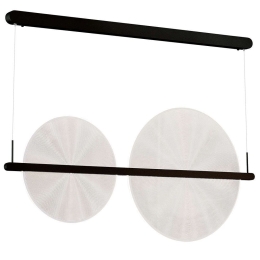 Φωτιστικό Οροφής-Ράγα 20161 Led 3000K 70W Δίσκοι Φ56+42cm Sandy Black Αλουμίνιο,Ακρυλικό