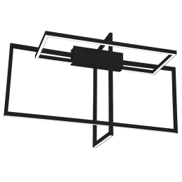 Φωτιστικό Οροφής - Πλαφονιέρα 2079 Led 3000K 60W 93cmx53,5cm Sandy Black Αλουμίνιο,Ακρυλικό