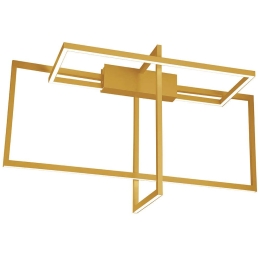 Φωτιστικό Οροφής - Πλαφονιέρα 2080 Led 3000K 60W 93cmx53,5cm Gold Matt Αλουμίνιο,Ακρυλικό