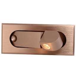 Φωτιστικό Τοίχου - Απλίκα H44 Led 1Χ3W Brushed Copper Μέταλλο,Αλουμίνιο