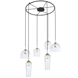 Φωτιστικό Οροφής 22160 Φ80x110cm 6xE14 40W Clear-Gold