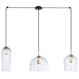 Φωτιστικό Οροφής 22158 110x20x120cm 3xE14 40W Clear-Gold