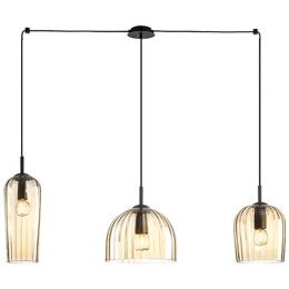 Φωτιστικό Οροφής 22155 110x20x120cm 3xE14 40W Black-Champagne