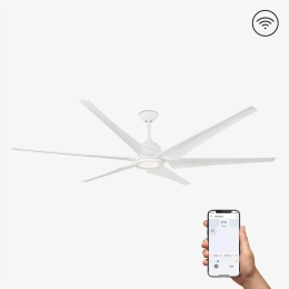 Ανεμιστήρας Οροφής Cies 33512WPA-1 Smart Fan Με Φως Led 17W 3000K Και Τηλεχειριστήριο D210cm White Faro Barcelona