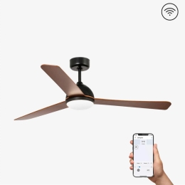 Ανεμιστήρας Οροφής Grid 33345WP-2 Smart Fan Με Φως Led 18W 3000K Και Τηλεχειριστήριο D132cm Black Faro Barcelona